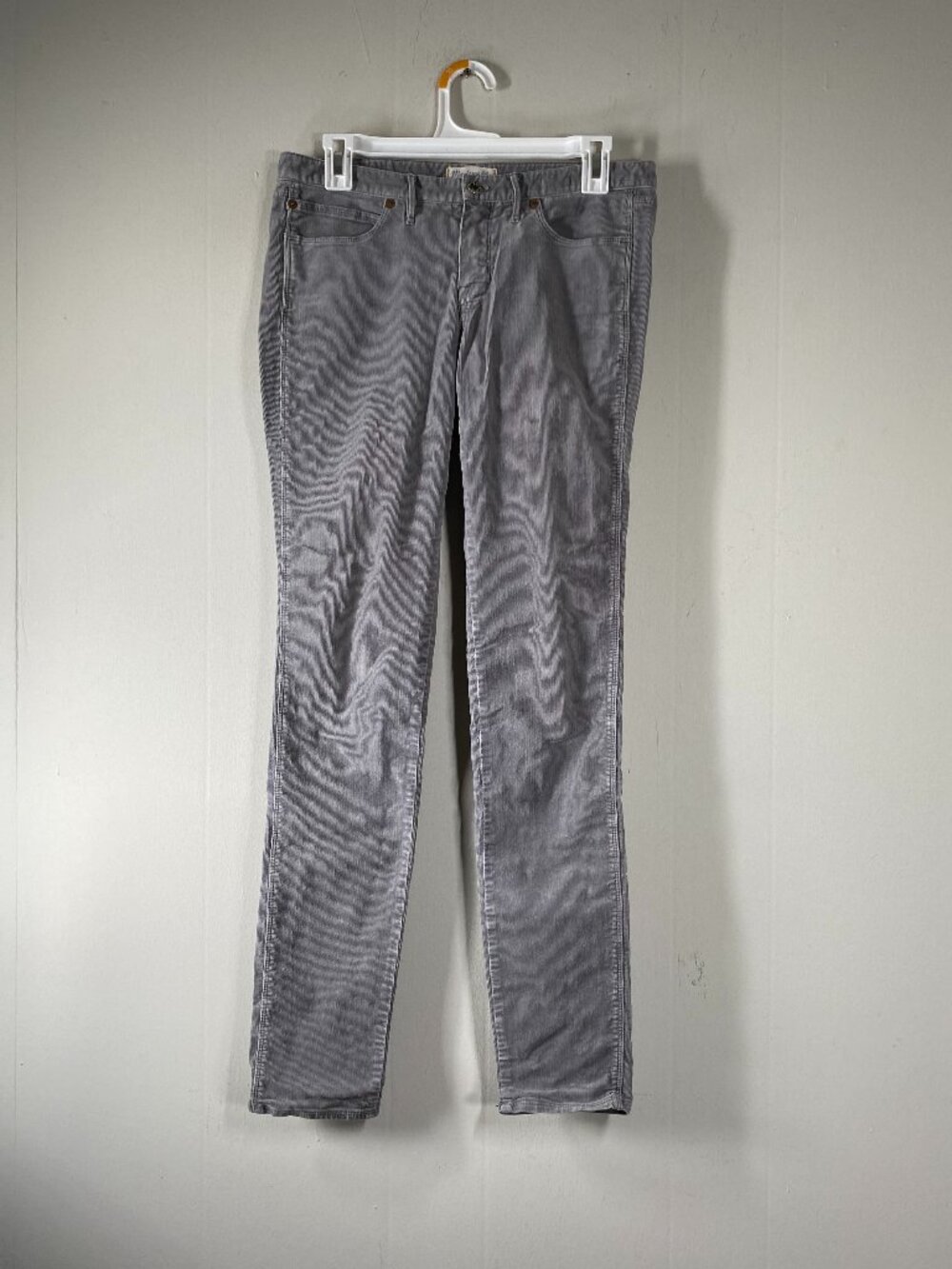 Madewell SKINNY Corduroy Jeans Women's 28 x 34 Low Rise Gray Casual Pants